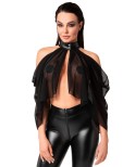 Top bolero Opium transparent et fluide - Noir Handmade Top bolero Opium transparent et fluide - Noir Handmade