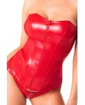 Corset wetlook rouge Mysteria - Noir Handmade Corset wetlook rouge Mysteria - Noir Handmade