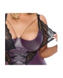 Ensemble guêpière dentelle violet mat avec bijoux - Cottelli Ensemble guêpière dentelle violet mat avec bijoux - Cottelli