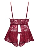 Nuisette rouge foncé dentelle - Cottelli