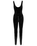Combinaison vinyle dos-nu à zips - Black Level