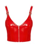 Haut en Vinyle Rouge Brillant avec Bretelles Réglables – Black Level