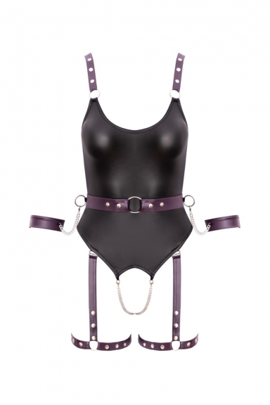 Body bondage avec ceinture, menottes et harnais - Cottelli Bondage