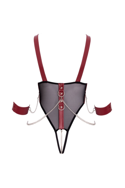 Body ouvert avec accessoires souples et chaînes amovibles - Cottelli Bondage