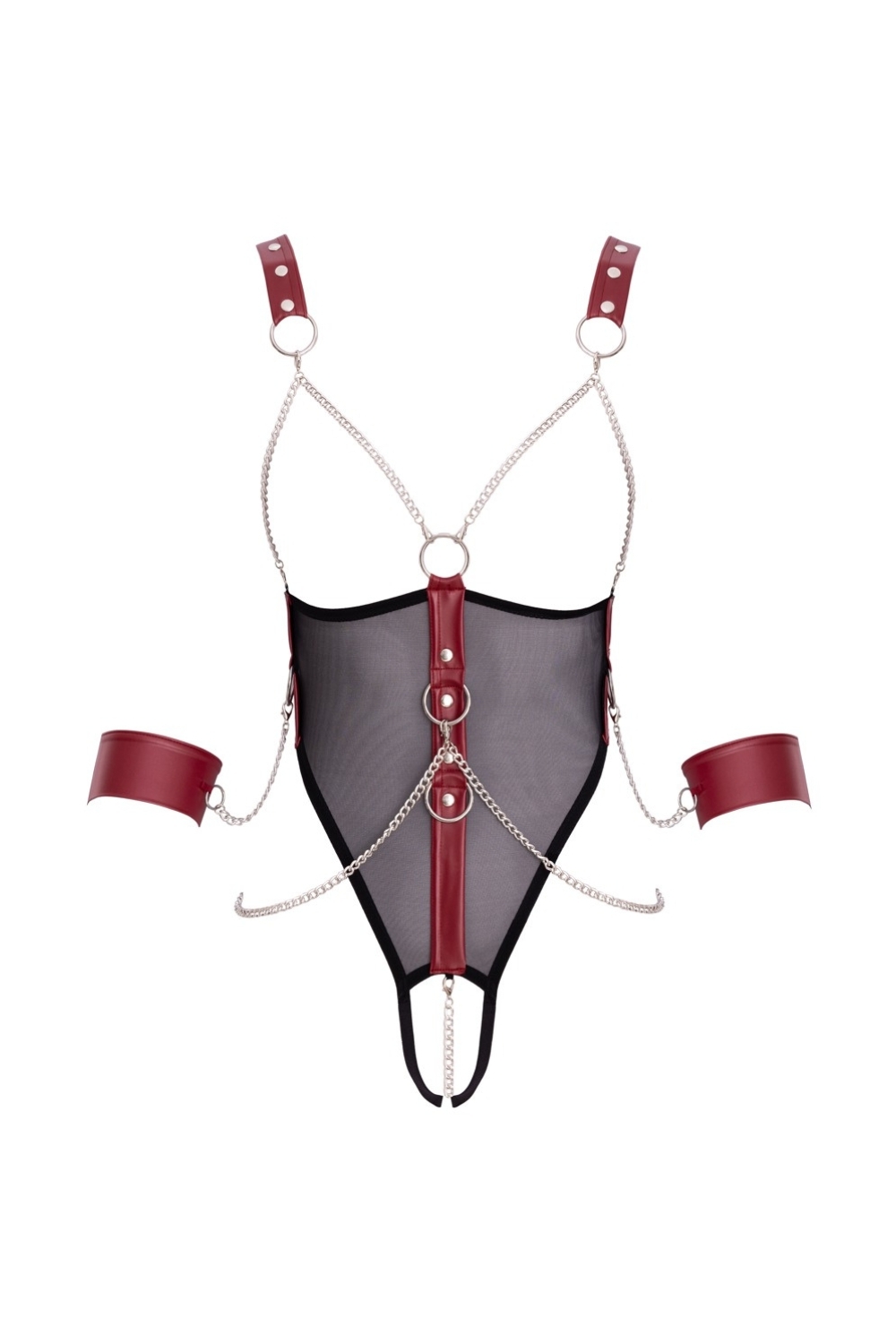 Body ouvert avec accessoires souples et chaînes amovibles - Cottelli Bondage Body ouvert avec accessoires souples et chaînes amovibles - Cottelli Bondage