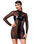 Robe Mystère Transparence et Wetlook - Noir Handmade