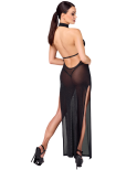 Robe Longue Double Fentes Onyx - Noir Handmade