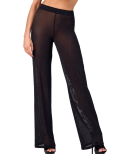 Pantalon Fluide Transparent Onyx - Noir Handmade Pantalon Fluide Transparent Onyx - Noir Handmade