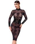 Robe Corset en Dentelle Noire - Noir Handmade