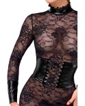 Robe Corset en Dentelle Noire - Noir Handmade