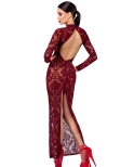 Robe longue Florale Bordeau Kink Royal - Noir Handmade