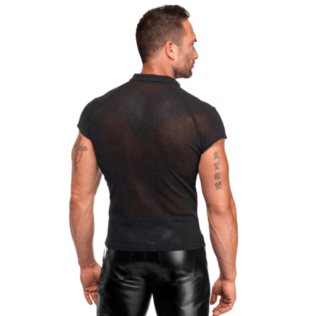 Polo transparent argenté - Noir handmade