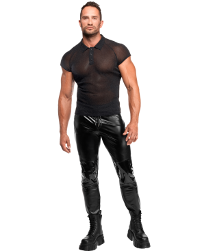 Polo transparent argenté - Noir handmade