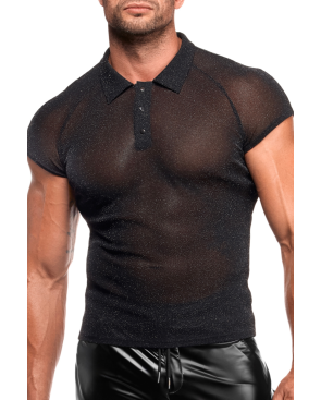 Polo transparent argenté - Noir handmade