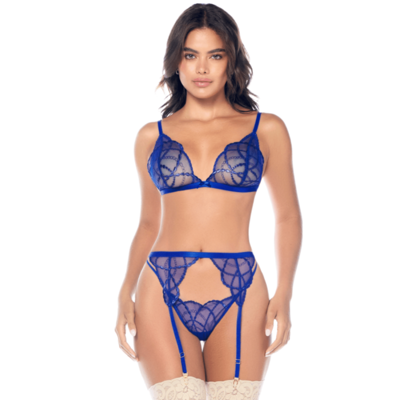 Ensemble lingerie 3 pièces brodé Mapalé - Glamour intemporel & élégance sensuelle Ensemble lingerie 3 pièces brodé Mapalé - Glamour intemporel & élégance sensuelle