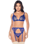 Ensemble bleu lingerie brodé
