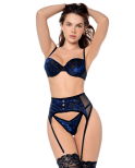 ensemble lingerie velours bleu