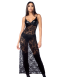 robe longue dentelle noire