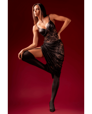 robe longue dentelle noire