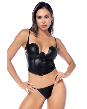 ensemble similicuir bustier et string